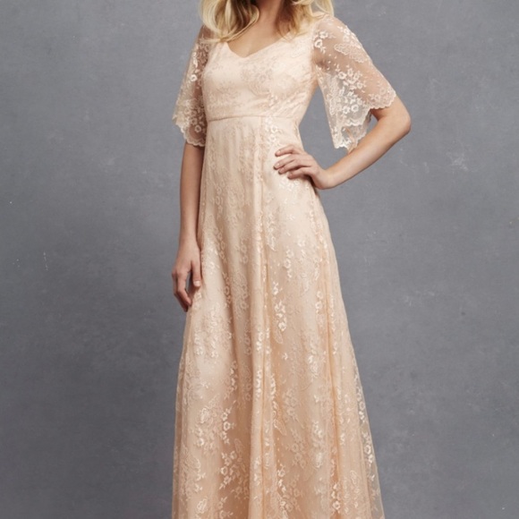 SOLD Donna Morgan Apricot Lace Maxi Gown Sz 2 NWT - Picture 4 of 15